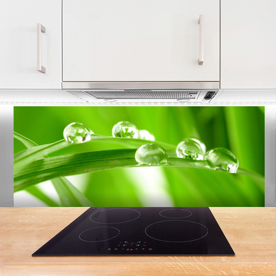 Kitchen Splashback Leaves floral green