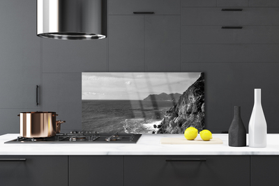 Kitchen Splashback Sea mountains landscape grey
