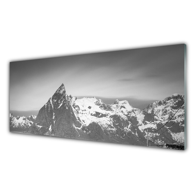 Kitchen Splashback Mountains landscape grey white