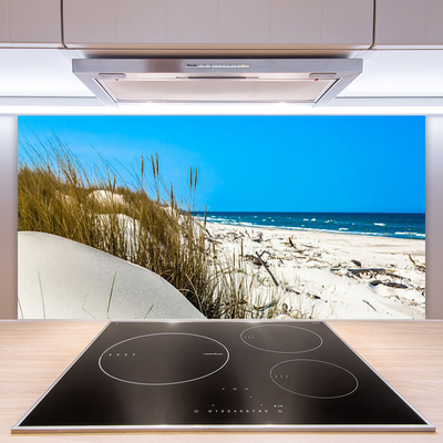 Kitchen Splashback Beach landscape green white