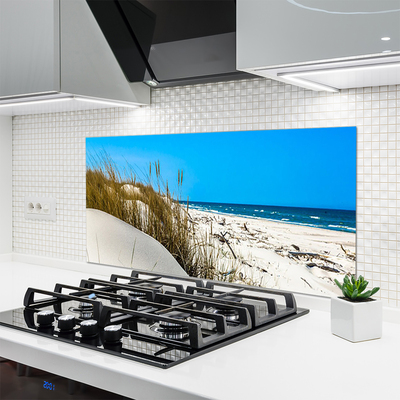 Kitchen Splashback Beach landscape green white