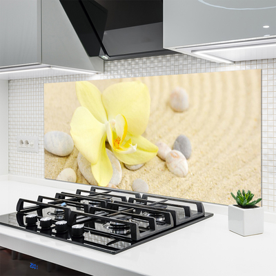 Kitchen Splashback Flowers floral white green