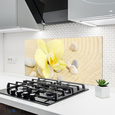 Kitchen Splashback Flowers floral white green