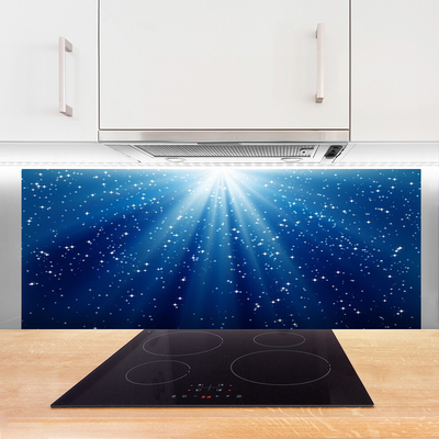 Kitchen Splashback Abstract art blue white