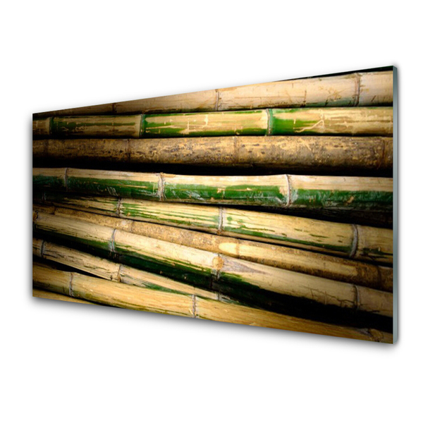 Kitchen Splashback Bamboo floral green