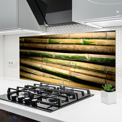 Kitchen Splashback Bamboo floral green