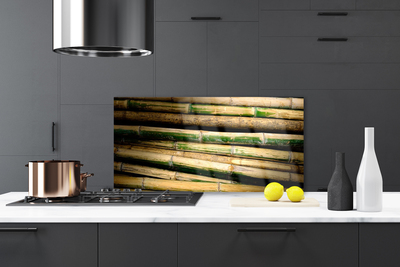 Kitchen Splashback Bamboo floral green