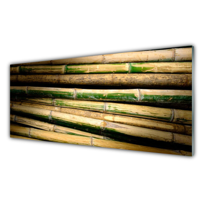 Kitchen Splashback Bamboo floral green