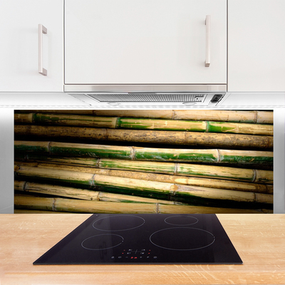 Kitchen Splashback Bamboo floral green