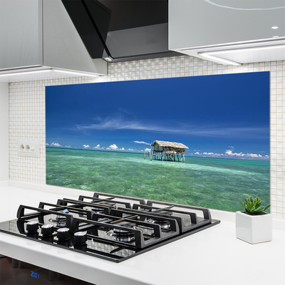 Kitchen Splashback Sea landscape blue