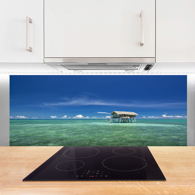 Kitchen Splashback Sea landscape blue