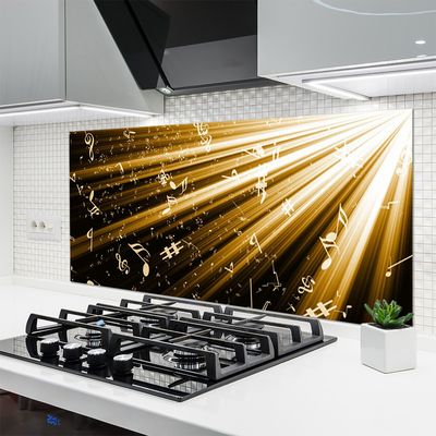 Kitchen Splashback Abstract art yellow black white