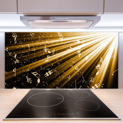 Kitchen Splashback Abstract art yellow black white