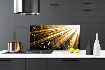 Kitchen Splashback Abstract art yellow black white