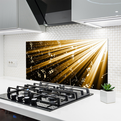 Kitchen Splashback Abstract art yellow black white