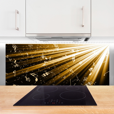 Kitchen Splashback Abstract art yellow black white