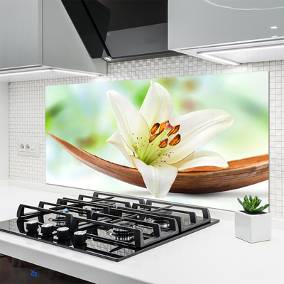 Kitchen Splashback Flower floral white