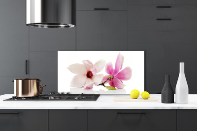 Kitchen Splashback Flowers floral pink white