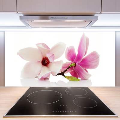 Kitchen Splashback Flowers floral pink white