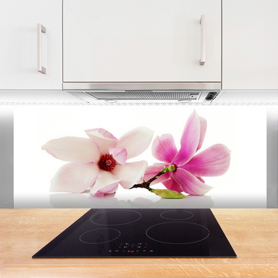 Kitchen Splashback Flowers floral pink white