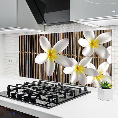 Kitchen Splashback Flowers floral white