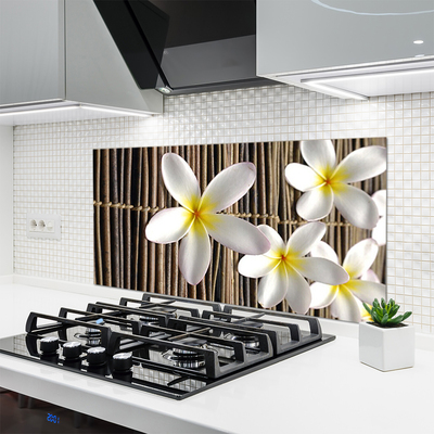 Kitchen Splashback Flowers floral white