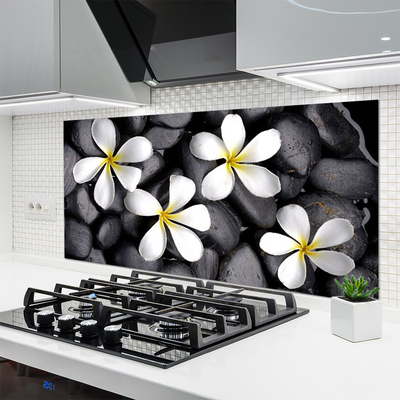 Kitchen Splashback Flowers floral white