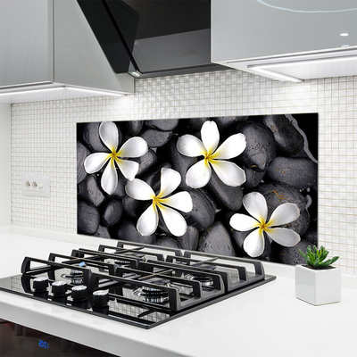 Kitchen Splashback Flowers floral white