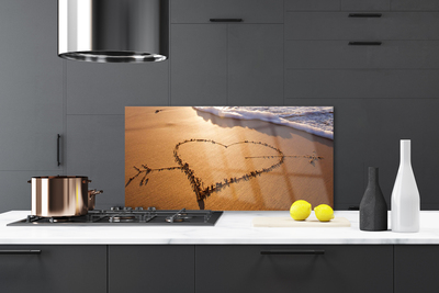 Kitchen Splashback Beach art yellow