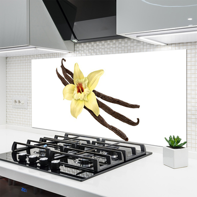 Kitchen Splashback Flower floral green brown