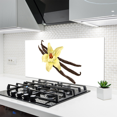 Kitchen Splashback Flower floral green brown