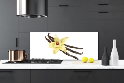 Kitchen Splashback Flower floral green brown