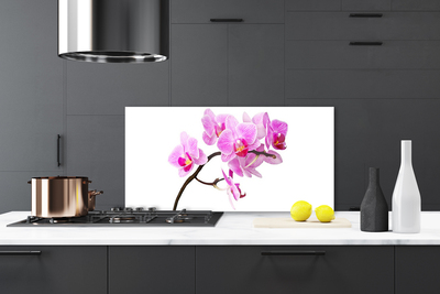 Kitchen Splashback Flowers floral pink brown