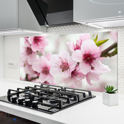 Kitchen Splashback Flowers floral pink