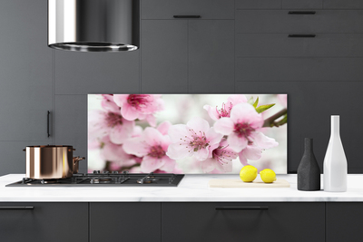 Kitchen Splashback Flowers floral pink