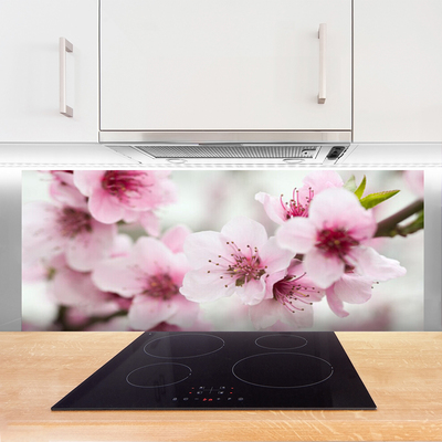 Kitchen Splashback Flowers floral pink