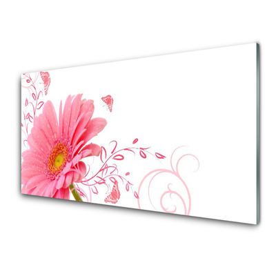 Kitchen Splashback Flower floral pink