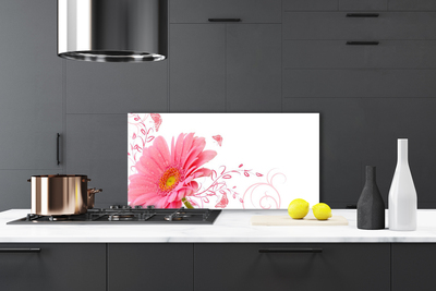 Kitchen Splashback Flower floral pink