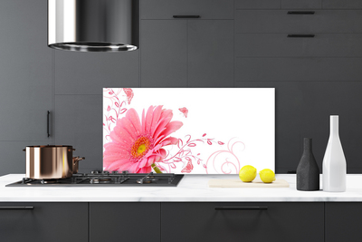 Kitchen Splashback Flower floral pink