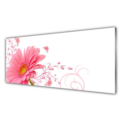 Kitchen Splashback Flower floral pink