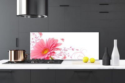 Kitchen Splashback Flower floral pink