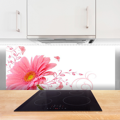 Kitchen Splashback Flower floral pink