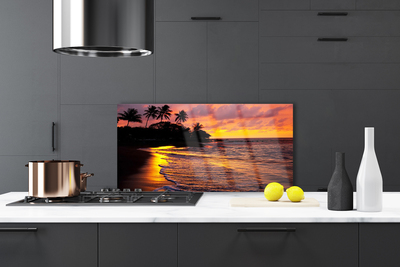 Kitchen Splashback Sea landscape yellow black