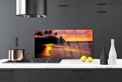 Kitchen Splashback Sea landscape yellow black