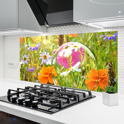 Kitchen Splashback Flowers nature multi