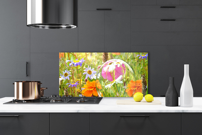 Kitchen Splashback Flowers nature multi