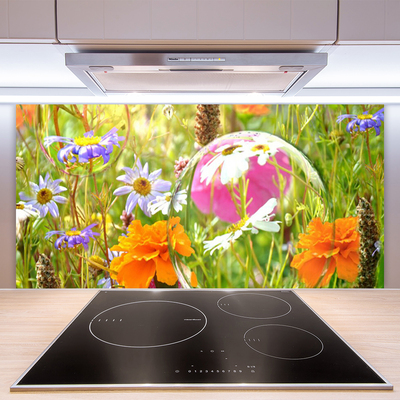 Kitchen Splashback Flowers nature multi