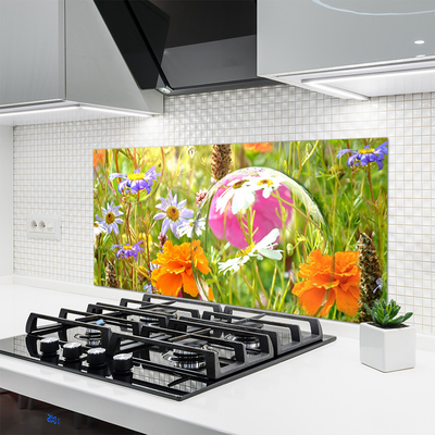 Kitchen Splashback Flowers nature multi