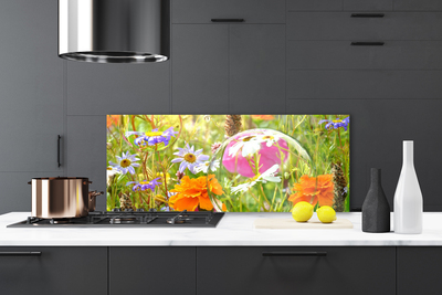 Kitchen Splashback Flowers nature multi