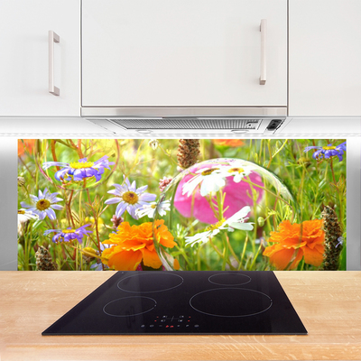 Kitchen Splashback Flowers nature multi